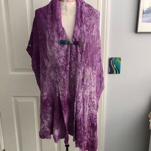Gorgeous hand dyed vintage lace shawl